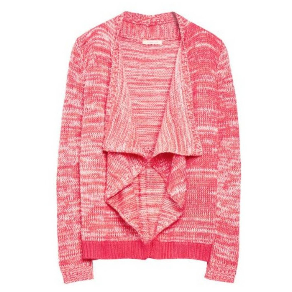 Skies Are Blue Cardigan Sweater Pink StitchFix Walla Open Drape Waterfall Knit M